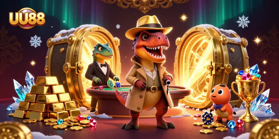 Play exciting games at UU88 while encountering unique characters in a dynamic casino scene.