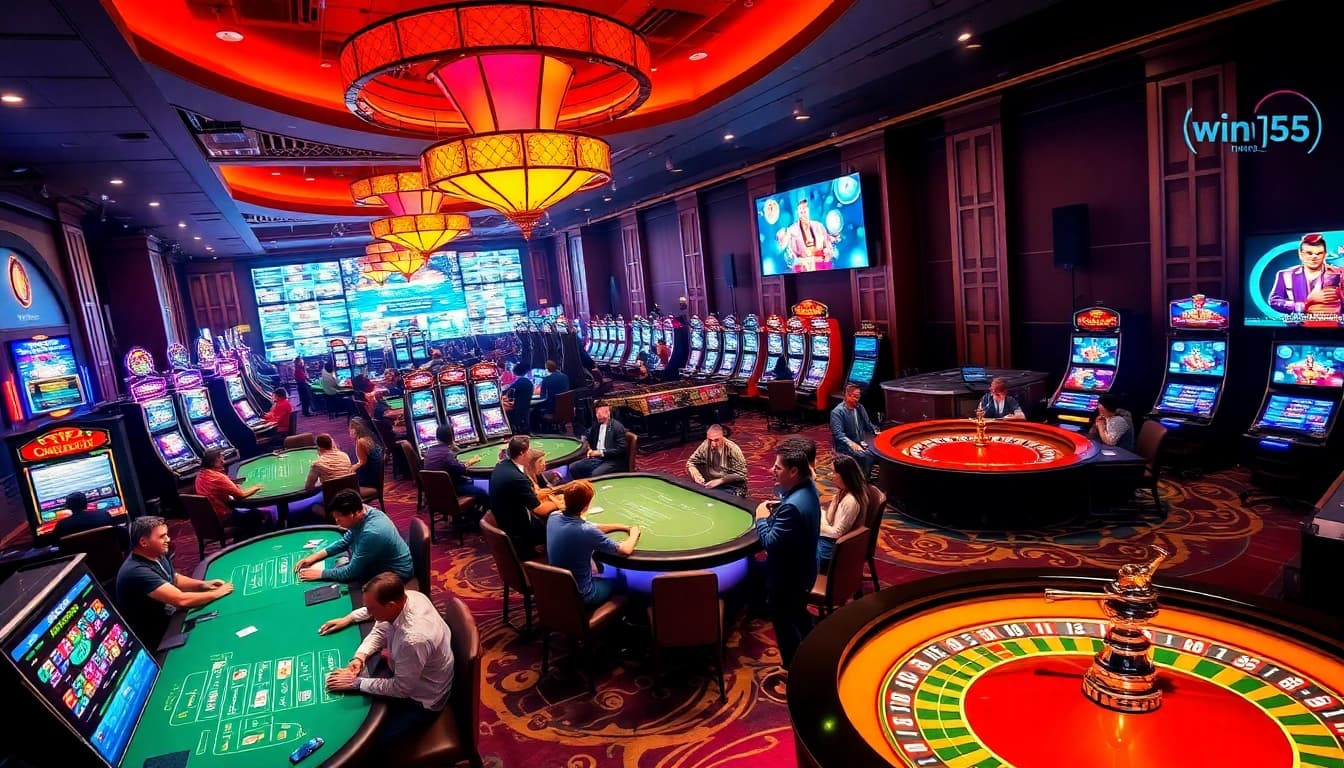 Experience thrilling gameplay at win55 with vibrant casino tables and engaging players.
