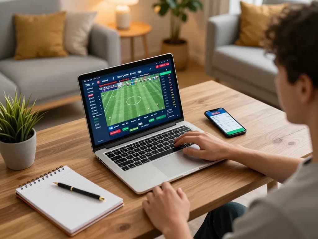 Betting on sports with XX88 app open on smartphone during a relaxed home setting