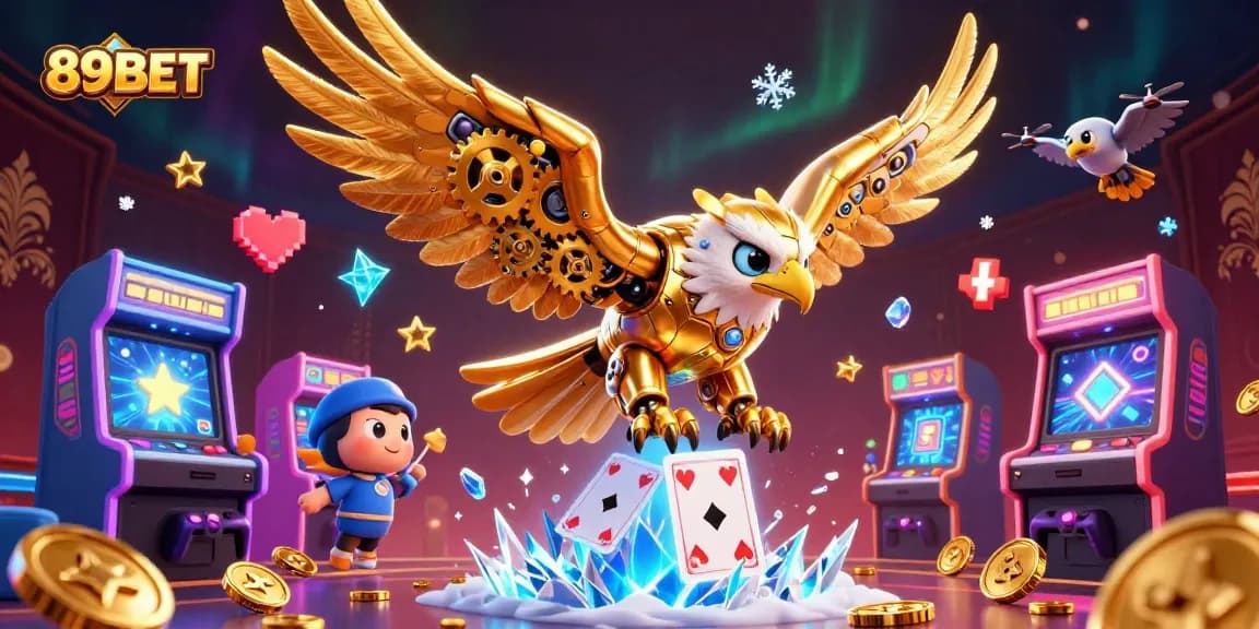 Engage in thrilling gameplay at 89BET with a vibrant 3D casino illustration showcasing action-packed elements.