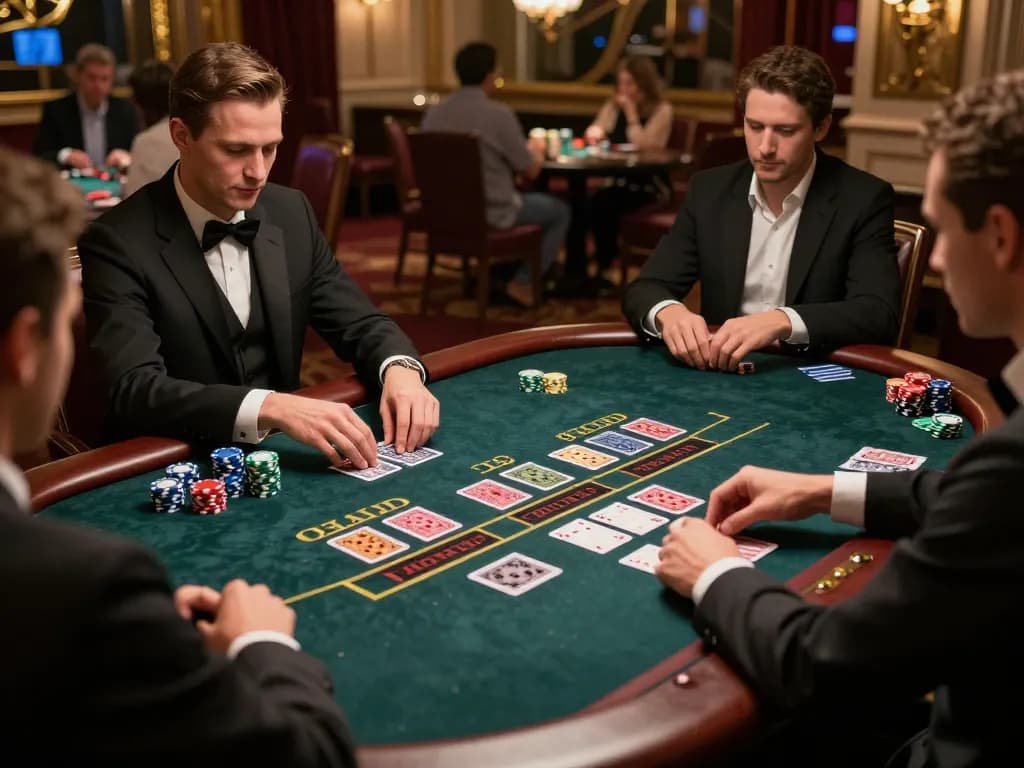 Experience the excitement of a live casino with players enjoying an engaging card game session.
