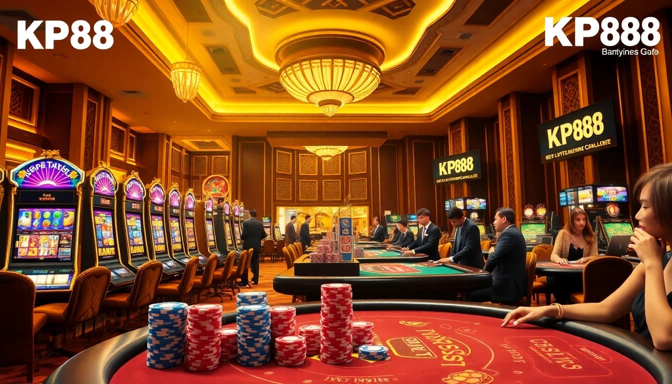 Experience the thrill of gambling at KP88 with luxurious casino visuals.