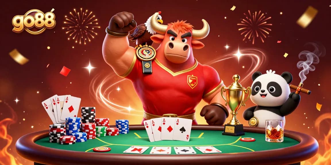 Experience winning thrills at go88 with vibrant characters and poker elements in an exhilarating casino setting.