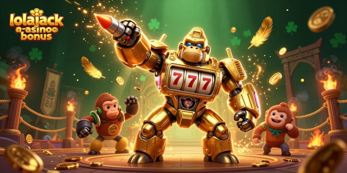 Experience the excitement of the lolajack casino bonus with engaging visuals of vibrant casino-themed elements.