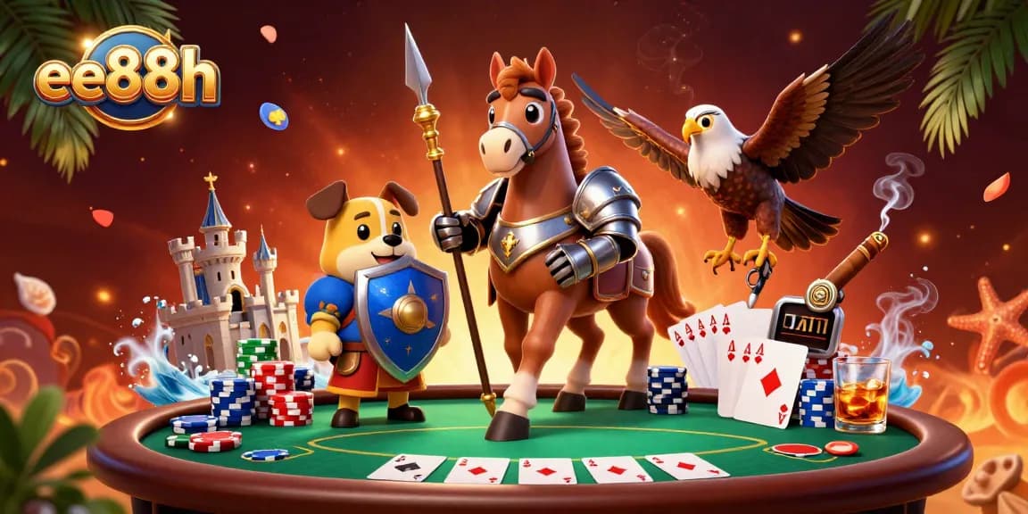 Engage in thrilling gameplay at ee88h with knights, poker chips, and golden prizes.