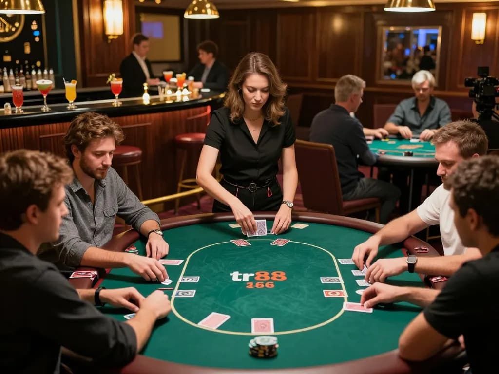 Players experiencing thrilling poker action at tr88 casino with vibrant lighting and engaging gameplay