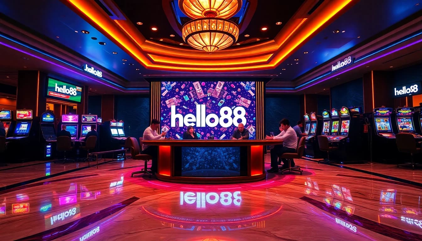 Experience thrilling gameplay at hello88 with poker chips and professional casino elements in a luxurious setting.