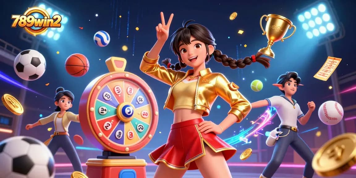 Experience thrilling gameplay at 789win2 with vibrant casino scenes and dynamic lottery elements.