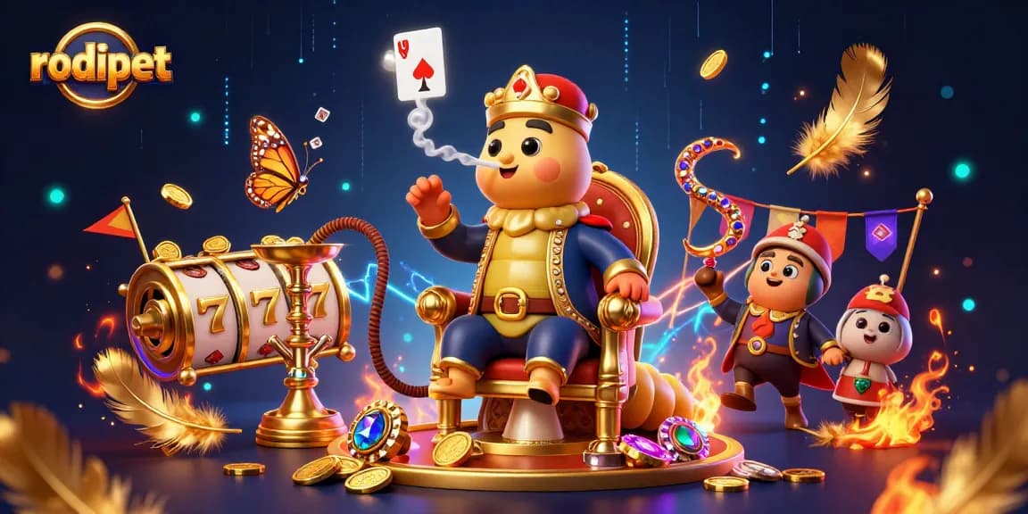 Spin the reels with rodipet’s captivating 3D casino illustration, featuring dynamic characters and vibrant game elements.