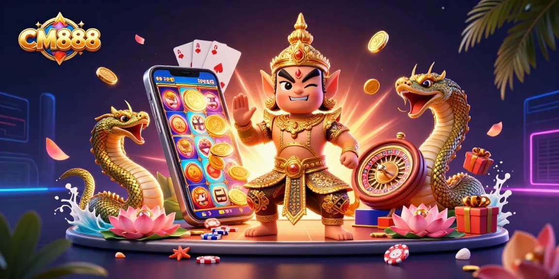 Engage with CM888's vibrant online casino experience through dynamic slots and colorful gaming elements.