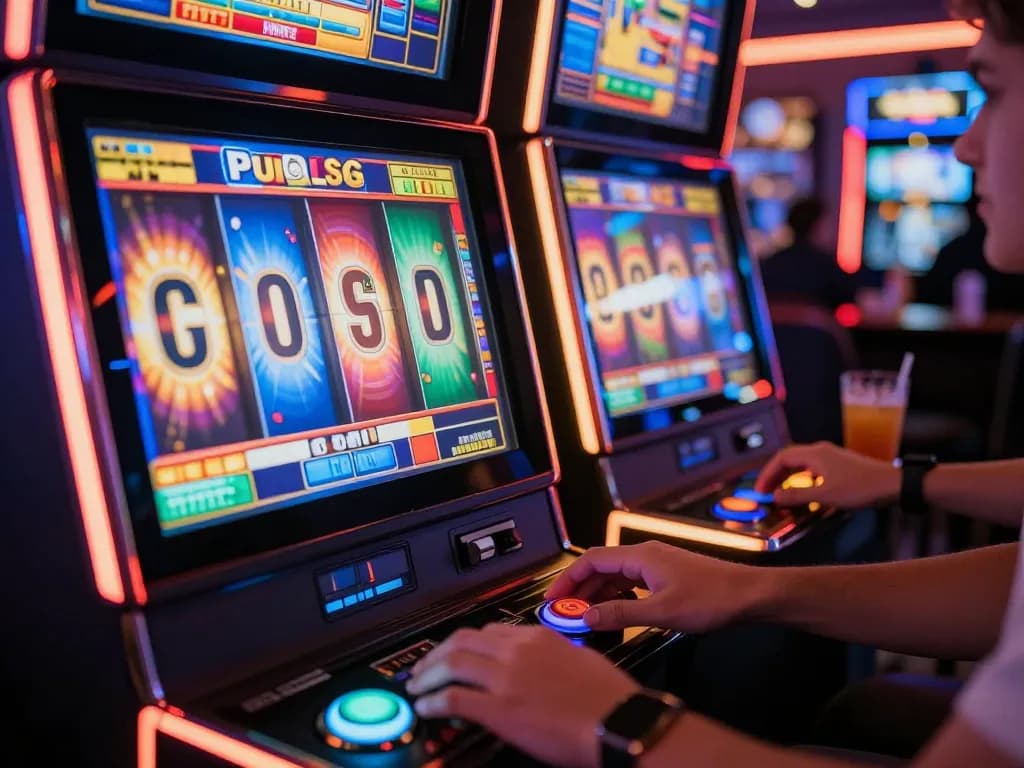 Experience thrilling slot pulsa 2026 gaming at a colorful casino slot machine with vibrant visuals.