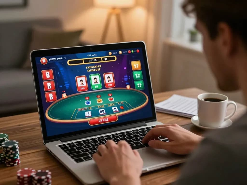 uk88 players engaging in exciting online blackjack game, strategizing for better odds