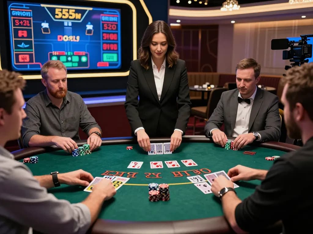 Players strategically betting in a live dealer blackjack game at 555win, showcasing immersive excitement.