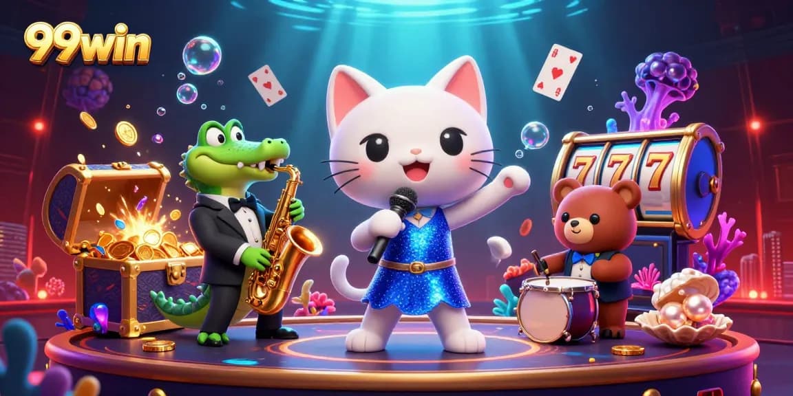 Experience thrilling gameplay with 99win as vibrant characters immerse you in the casino atmosphere.