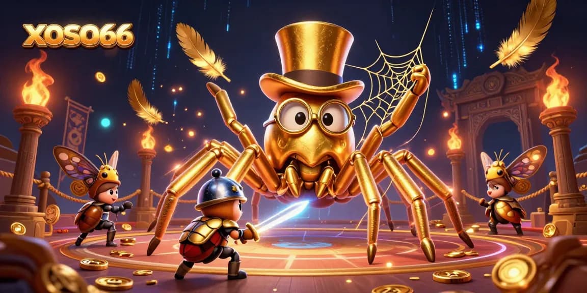 Xoso66 players engaging in an exciting online casino adventure with vivid 3D illustrations.