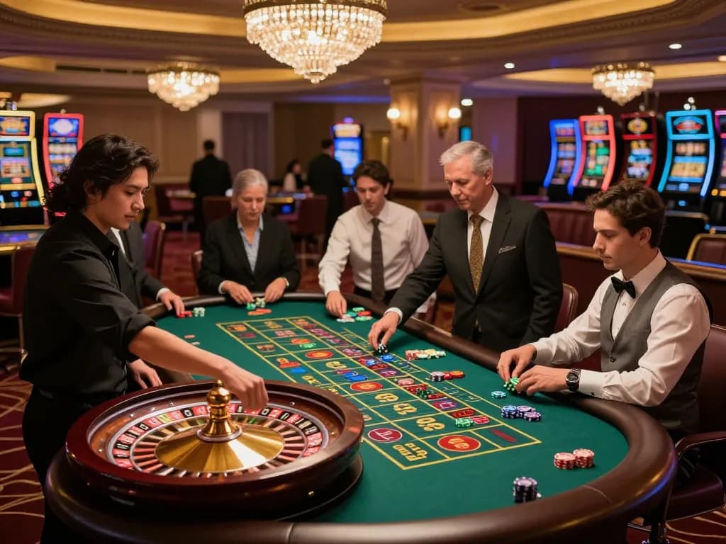 Experience thrilling roulette gameplay at MM 88 casino with vibrant betting action and strategic players.
