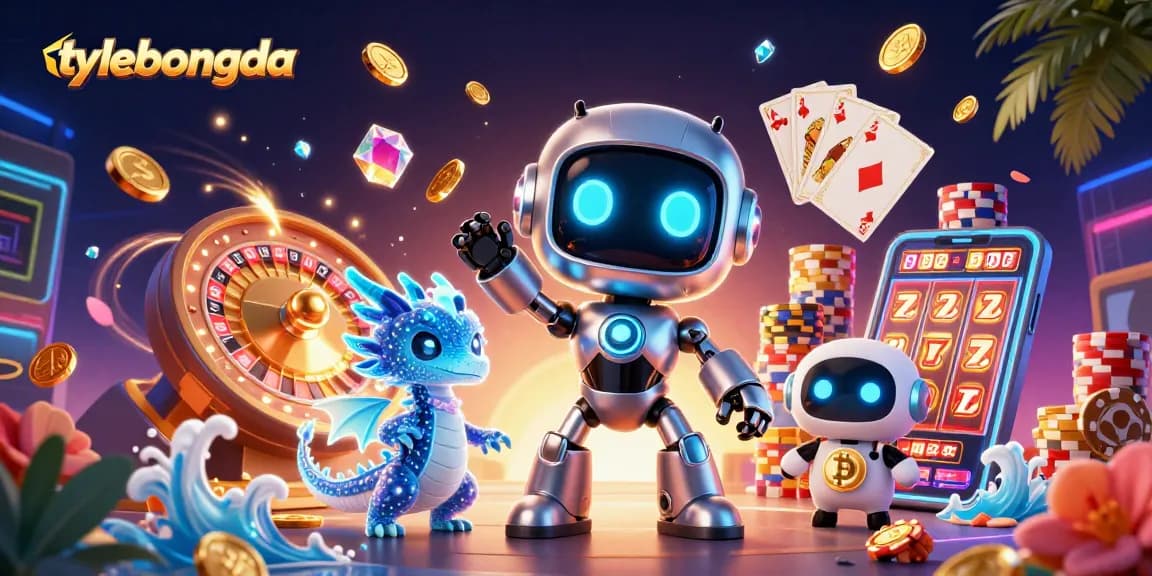 Engage in betting actions at tylebongda with vibrant gaming elements and animated characters.