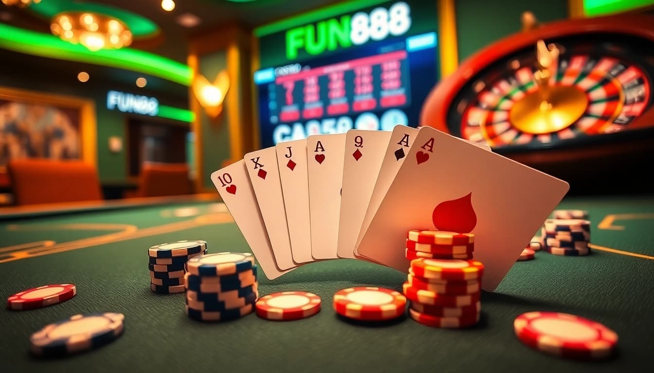 Experience high-stakes gameplay at a FUN88 แท้ casino with vibrant tables and action-packed excitement.