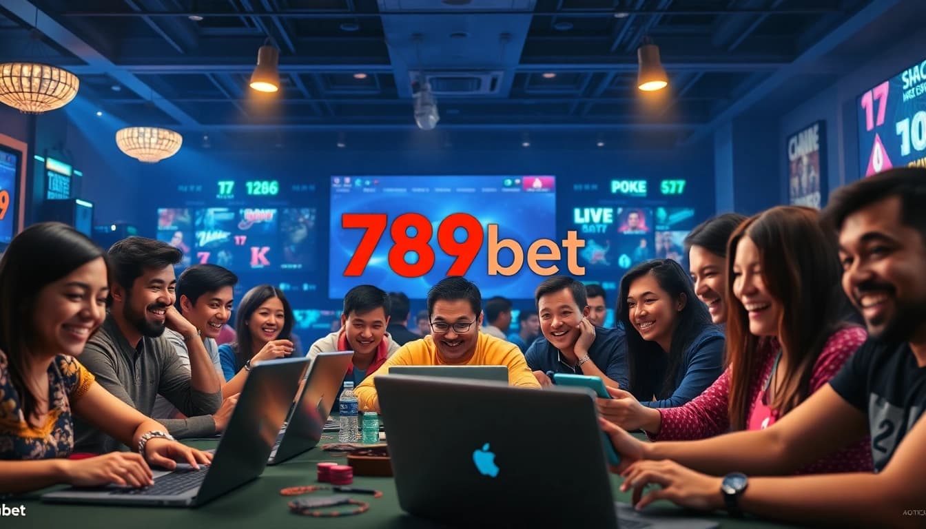 Engaging gaming scene featuring 789bet vip players enjoying poker and casino games.
