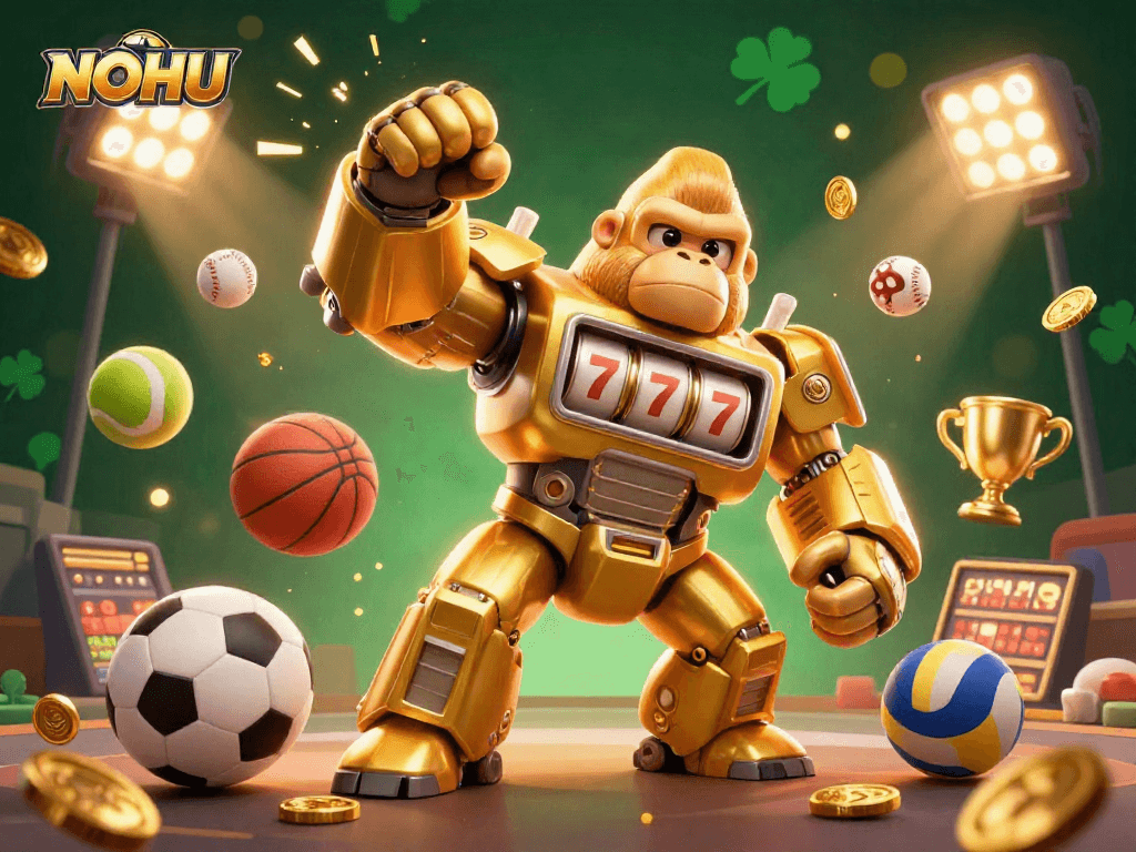 Join the NOHU adventure with a golden mech and sports elements while gaming for wins!