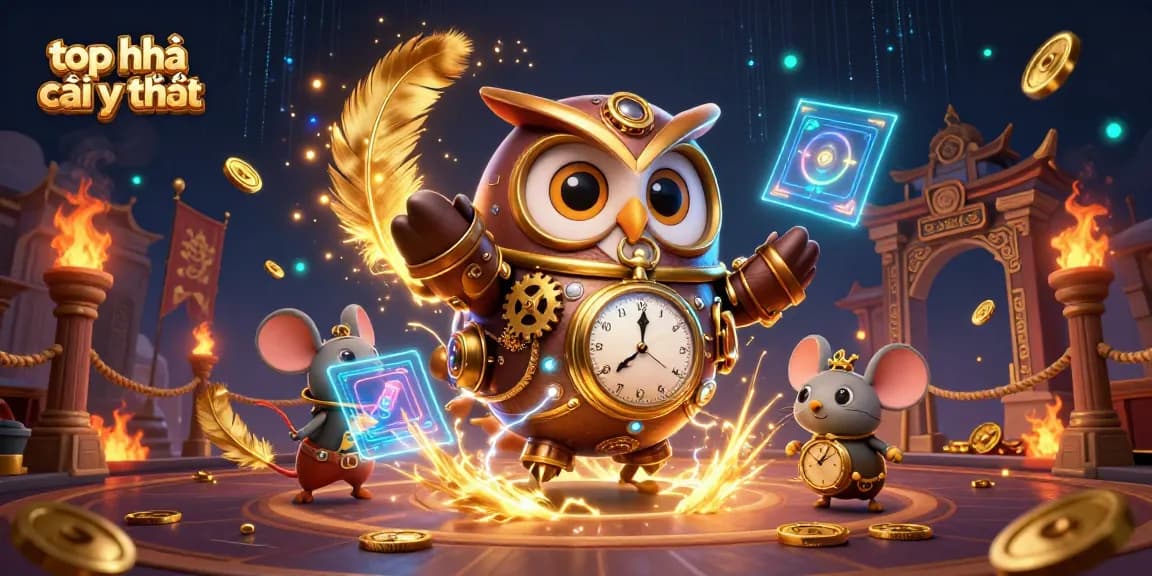 Experience top nhà cái uy tín through thrilling 3D casino adventures with a time-traveling owl.