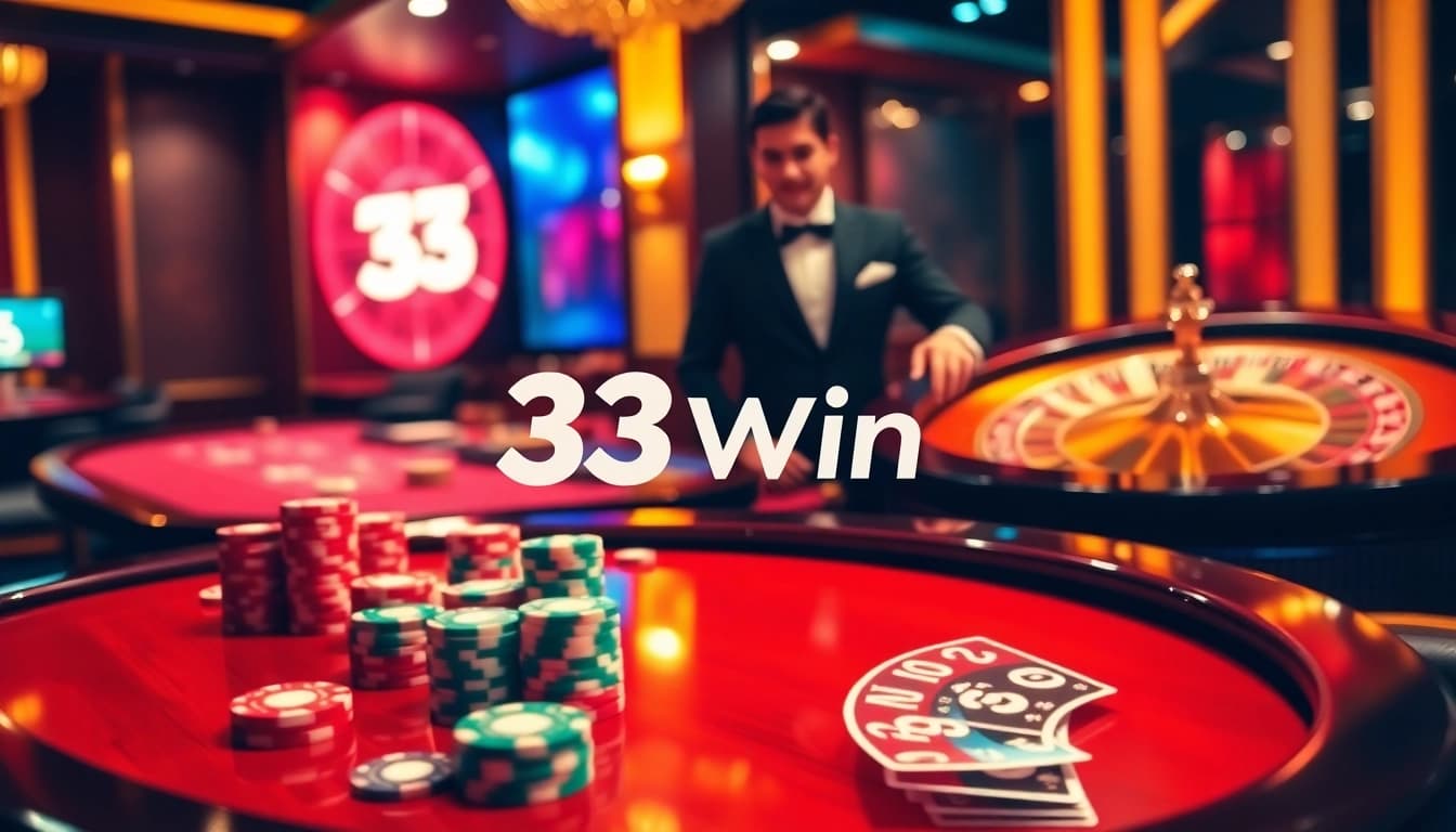 Thrive with 33Win in an inviting online casino featuring vibrant gaming action and engaging tables.