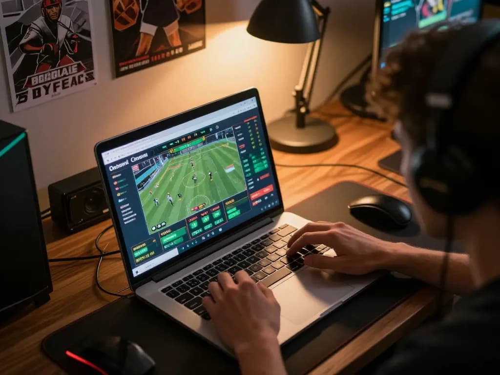 Place bets on g28 with an engaging sports betting setup, laptop screen showcasing live odds.