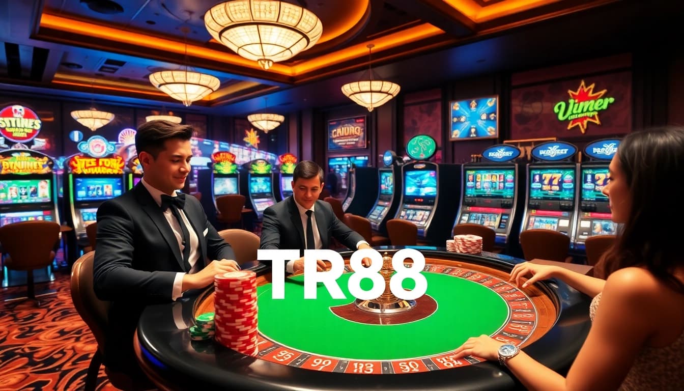 Experience the excitement of TR88 at a luxurious casino table with vibrant action.