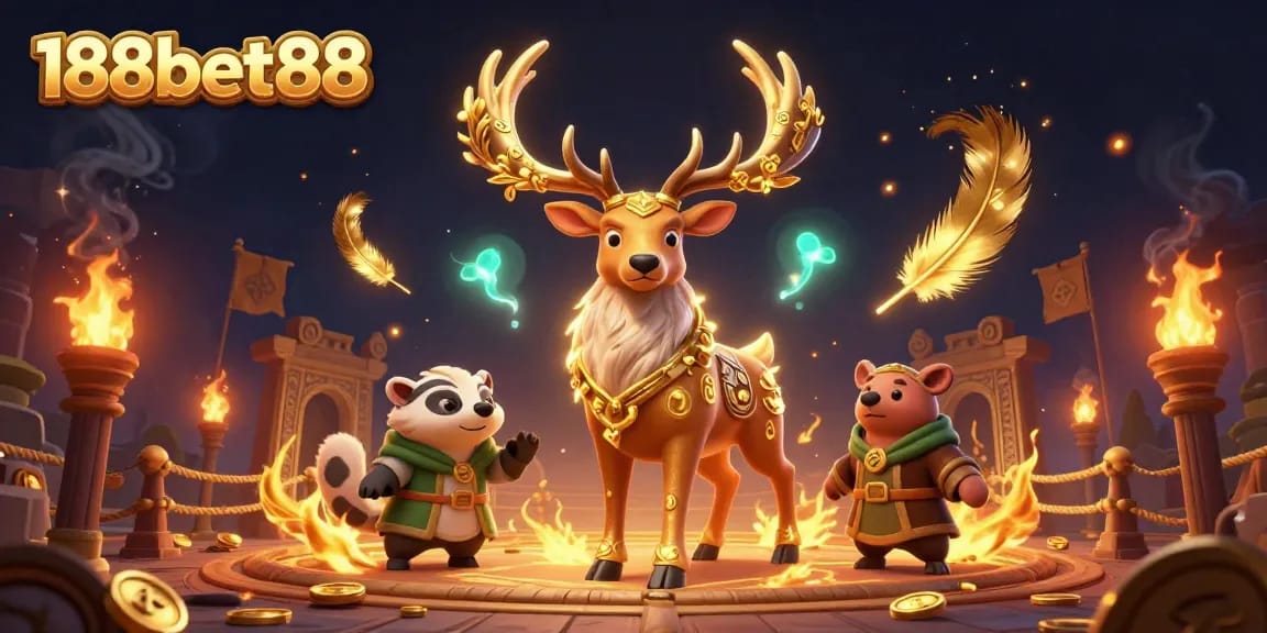 Engage in thrilling action at 188bet88 with vibrant casino elements and magical characters.
