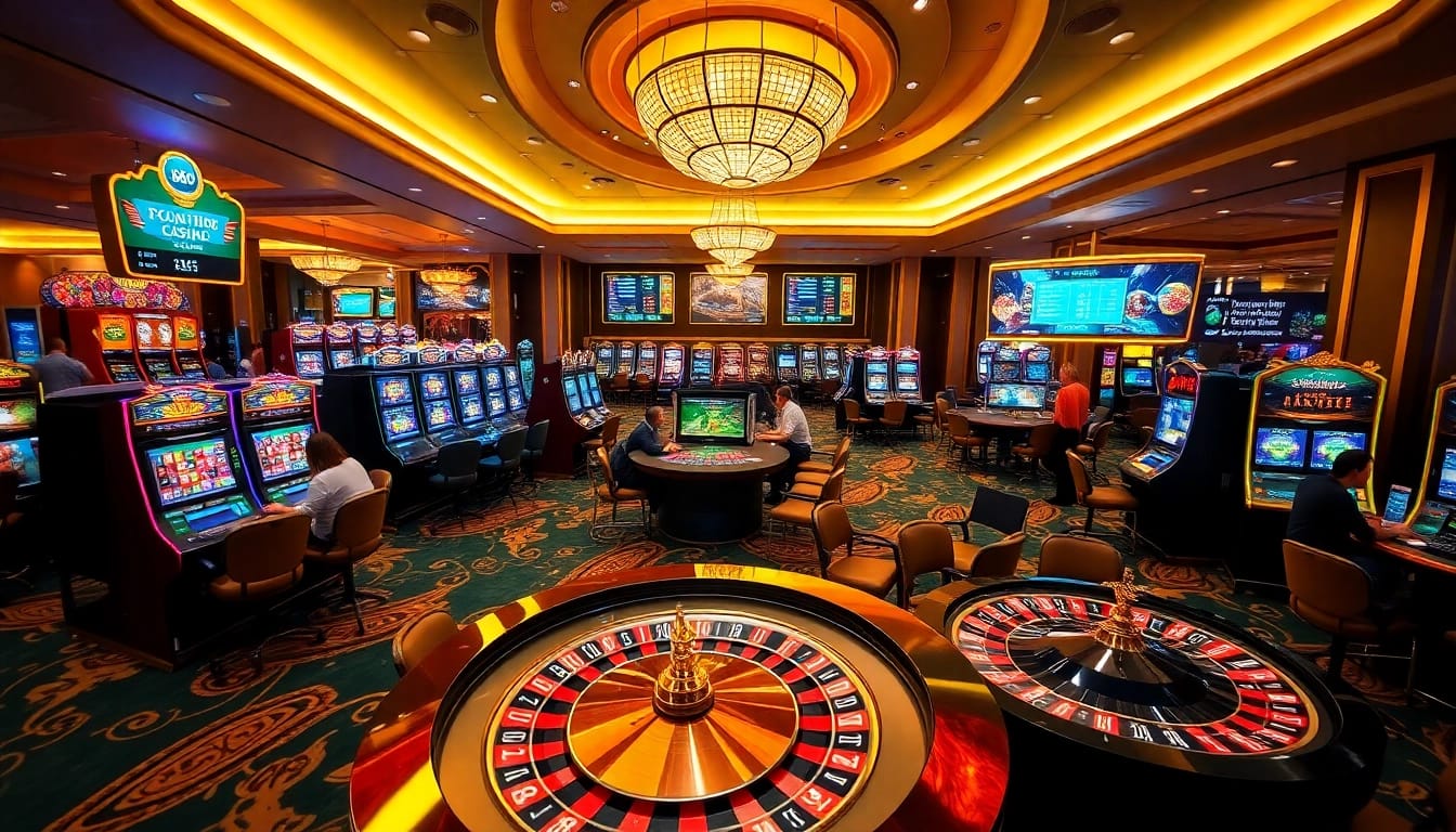 Experience the thrill of gaming at Trang chủ AU88 with vibrant slot machines and engaging players.