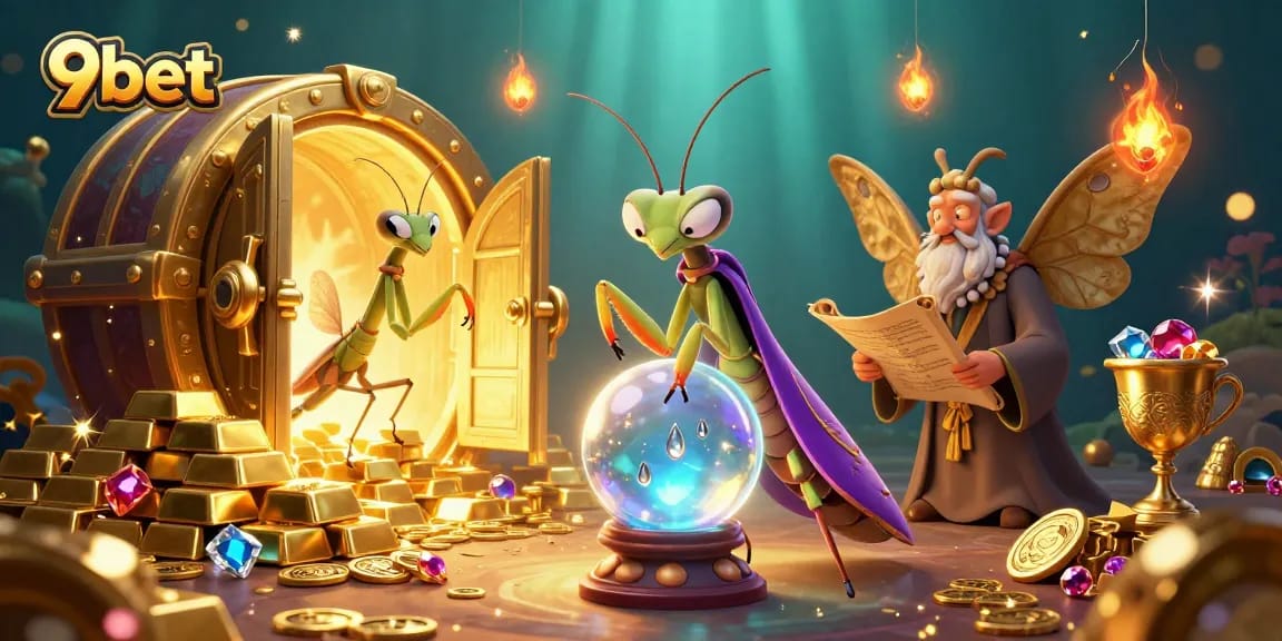 Experience excitement with 9bet's vibrant casino scene featuring fortune teller and ancient treasures.