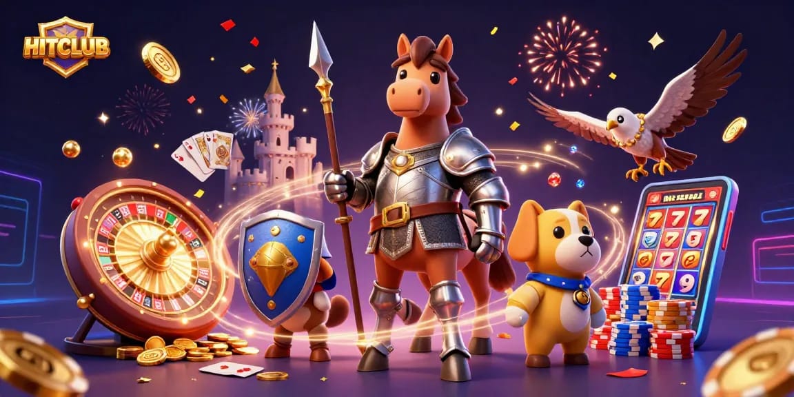 Engage with HITCLUB's thrilling casino experience featuring dynamic characters and game elements.