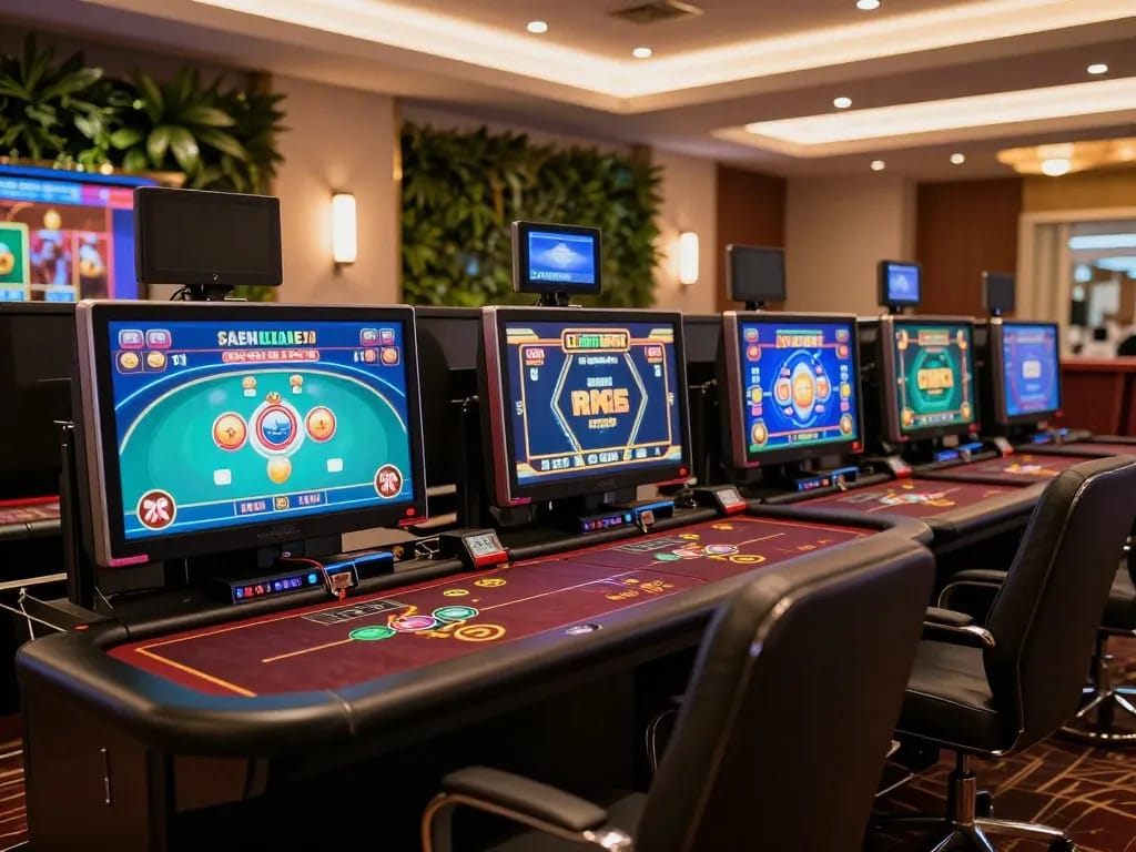Engaging online gaming setup showcasing MM88 with various games on display in a modern, stylish environment.