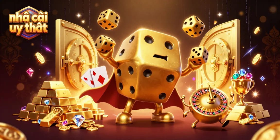 Engage with nhà cái uy tín through an ultra-detailed casino-themed illustration showcasing vibrant, entertaining elements.