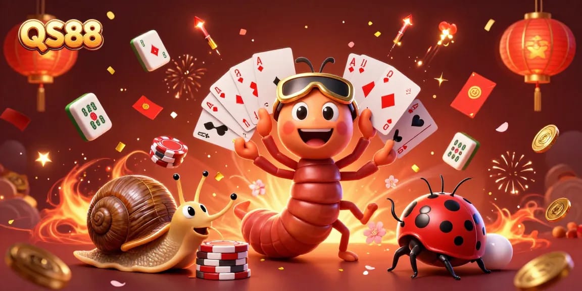 Experience the excitement at QS88 with a colorful online gaming adventure featuring vibrant characters and festive elements.