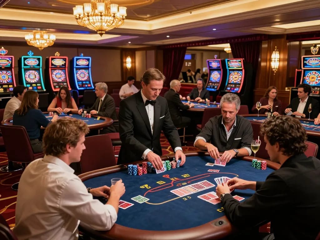 Players engage in intense poker gameplay at 789win casino, showcasing strategic betting and vibrant atmosphere.