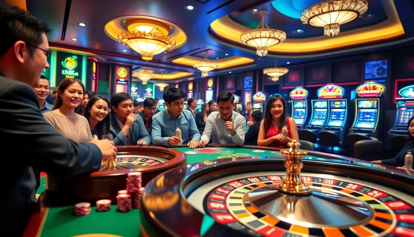 Experience luxury and excitement at Liên Minh KJC's vibrant casino gaming floor.