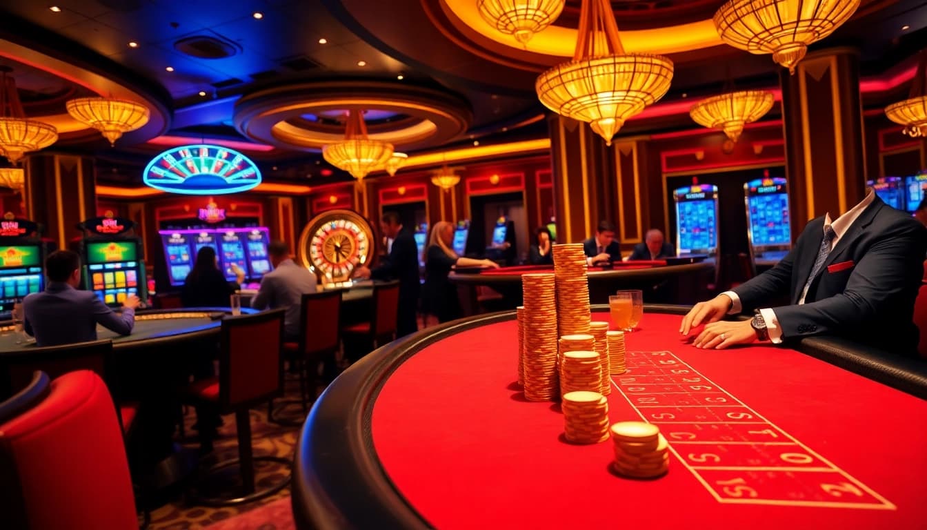 Experience the excitement at MM88's professional casino with players engaging at poker tables.