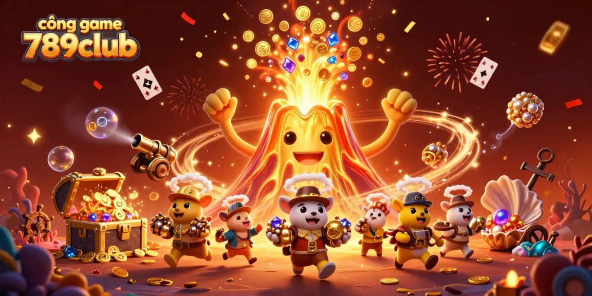 Experience excitement at cổng game 789club with triumphant adventures featuring treasure and lively game elements.