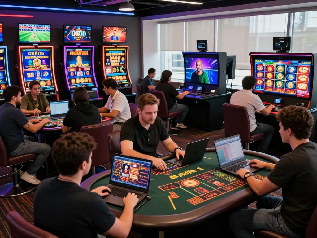 Players enjoying exciting bk8 online casino games in a vibrant environment