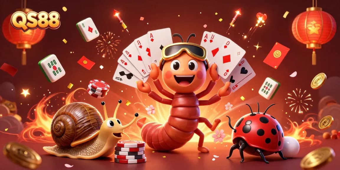 Experience the excitement at QS88 with a colorful online gaming adventure featuring vibrant characters and festive elements.