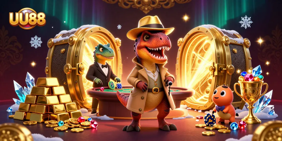 Play exciting games at UU88 while encountering unique characters in a dynamic casino scene.