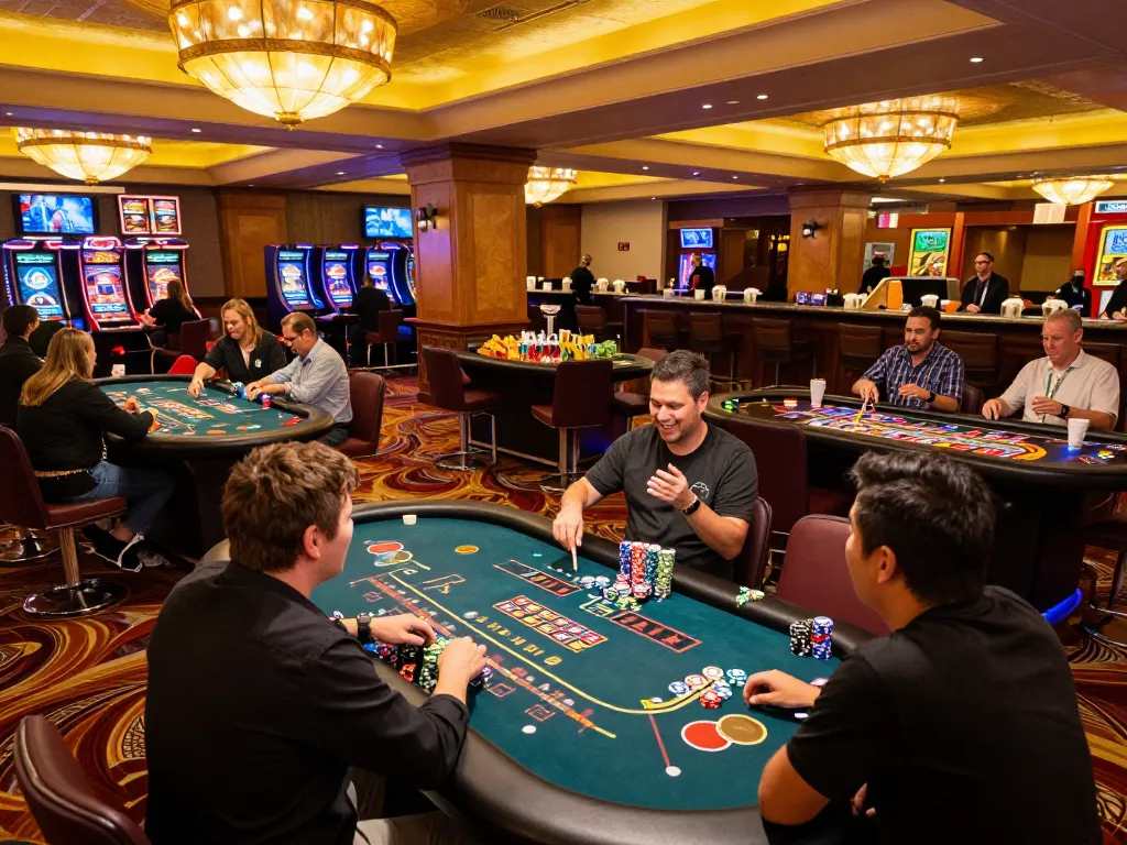 lu88 players enjoying an exciting roulette game at an upscale casino, dynamic atmosphere with colorful chips and vibrant lighting
