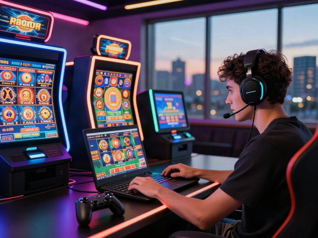 Exciting gaming scene showcasing the best non gamstop casinos UK experience with a player enjoying vibrant online gaming.