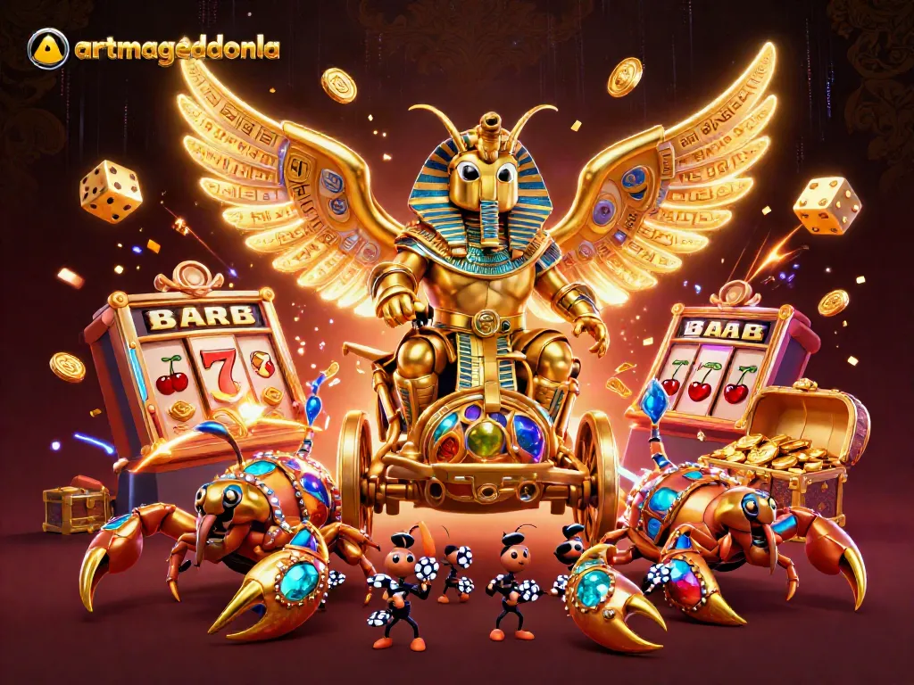 Experience the artmageddonla magic as golden scarab champions a vibrant casino world.