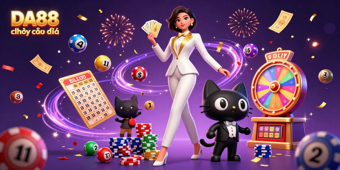 Experience DA88 chơi cực đã with thrilling casino elements in a vibrant 3D scene.