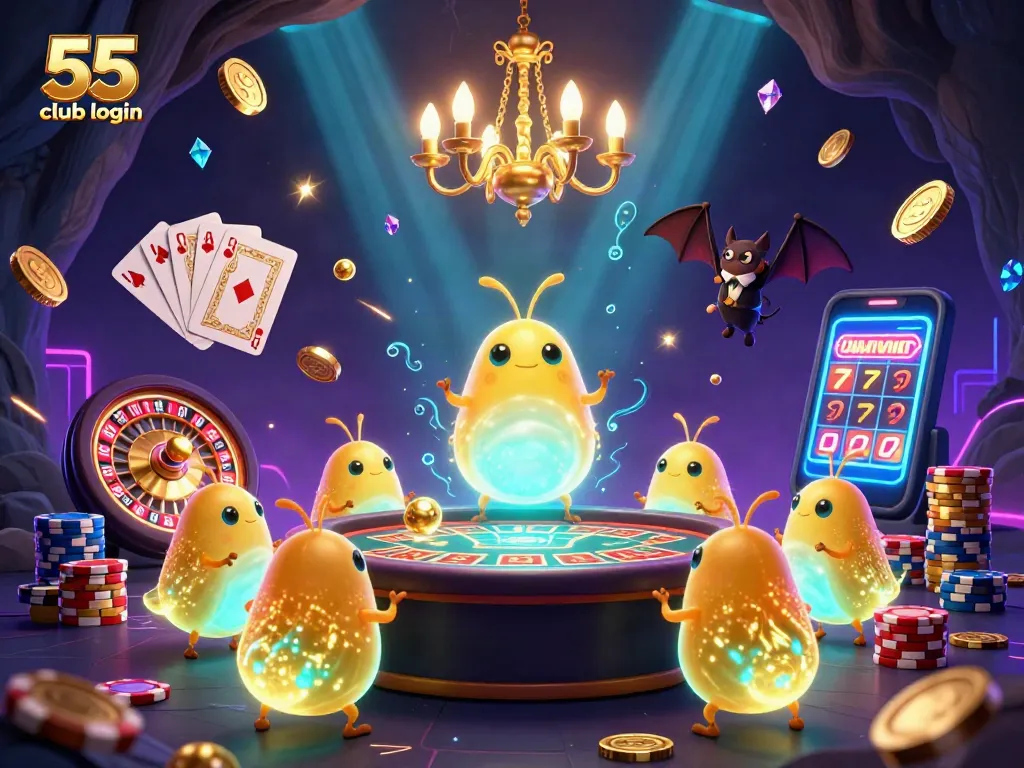 Engage with 55 club login to discover a vibrant casino scene filled with glowworms and sparkling rewards.