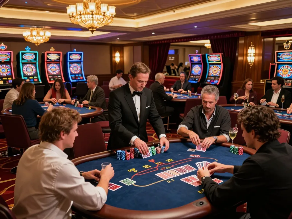 Players engage in intense poker gameplay at 789win casino, showcasing strategic betting and vibrant atmosphere.