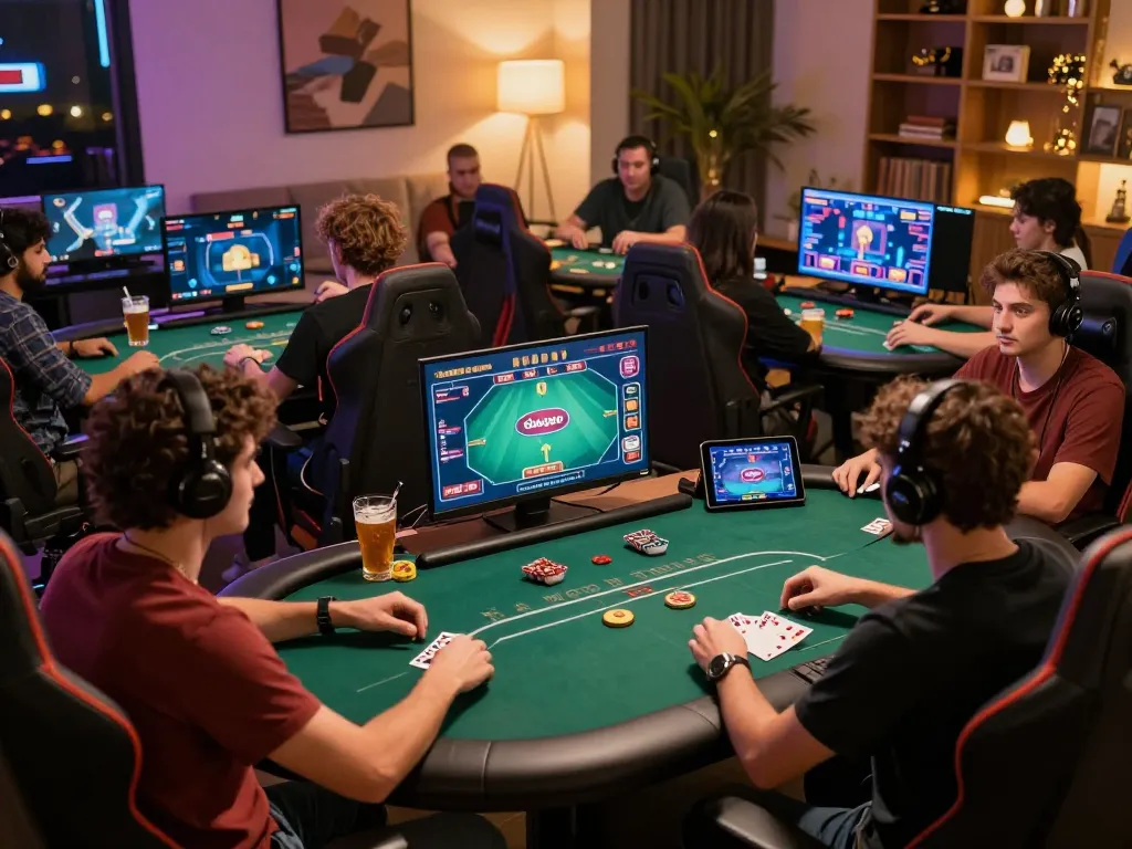 Engaging poker gameplay on dagago with friends enjoying a casual gaming night