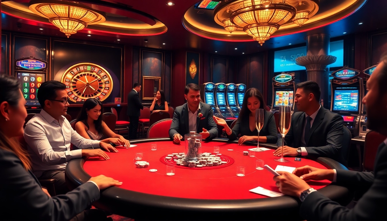Players strategize at a luxurious table in a casino, placing bets at https://13win00.com/ for the ultimate thrill.